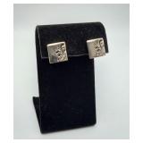 Sterling Silver Cutout Stud Back Earrings