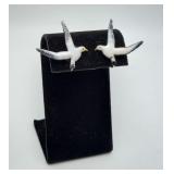 Enamel Seagull Bird Earrings