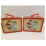2 Vintage Tin Lunch Boxes1998 Campbells Kids CLEAN