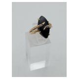 14K Yellow Gold Black Onyx Ring