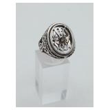 Sterling Ornate Clear Stone Ring