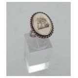 Sterling Vintage Ship Ring