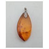 Sterling Baltic Amber Pendant