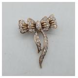 14K Yellow Gold Diamond Bow Necklace Enhancer