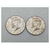 2-1965 Kennedy Silver Half Dollar US Coins 40%
