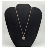 Sterling Silver Rose Flower Pendant Necklace