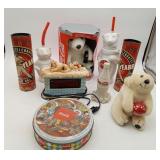Coke Plush Polar Bear Coca-Cola Retro Tin LOT