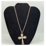 Sterling Towle Cross Pendant Necklace 21.4 grams