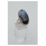 800 Silver ? Dendrite Opal Ring