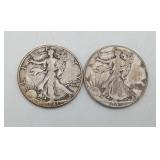 2-1941 Walking Liberty Half Dollar US Silver Coins