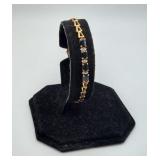 14K Yellow Gold Sapphire & Diamond Bracelet
