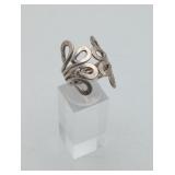 Sterling Silver open Work Floral Loop Ring