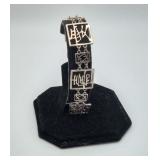 Sterling Silver Chinese Character Bracelet 19.7gm
