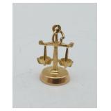 14K Yellow Gold Scale of Justice Charm 2.7 grams