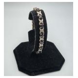 Sterling Gold Overlay Sapphire Tennis Bracelet