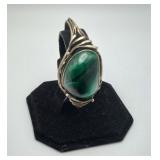 Sterling Artisan Malichite Cuff Bracelet