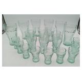 Vintage Green Indiana Coca-Cola Glasses 24pcs