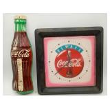 Tin Litho Coke Therometer & Clock Coke