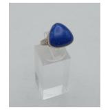 Sterling ? Lapis Artisan Made Ring