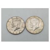1968 Kennedy Silver Half Dollar 40% Silver US 2pcs