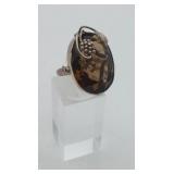 Sterling Silver 925 Faceted Smoky Quartz Ring