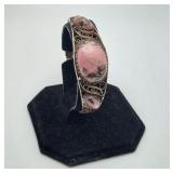 Silver Filigree Russian Rhodonite Bracelet