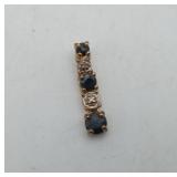Sterling Gold Overlay Sapphire Pendant