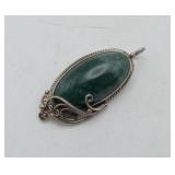 Sterling ? Moss Agate Pendant