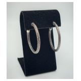 Sterling Silver Bali Style Hoop Earrings 10 grams
