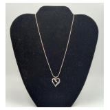 Sterling Silver Heart CZ Pendant Necklace