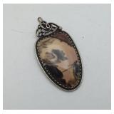 Landscape Jasper Filigree Silver Pendant