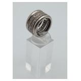 Sterling Silver CZ Spinner Ring
