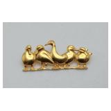 Gold on Sterling Silver DeMatteo Duck Brooch 8.8gm