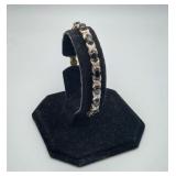 Gold over Sterling Silver OXOX Gemstone Bracelet