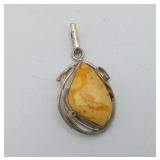 Baltic Amber Wire Wrapped Pendant