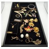 Ruby Opal Gold Color Jewelry Earring Necklaces