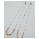 Rose Gold on Sterling Silver Bead Necklaces
