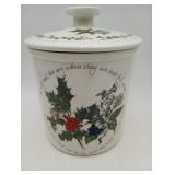 Portmeirion Holly & Ivy Cookie lidde Canister Jar
