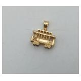 14k Gold Trolley Street Car Charm 2.4 Grams