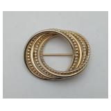 BEAU Sterling Silver MCM Double Ring Brooch 12.1gm