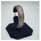 Sterling Silver Filigree Flower Bracelet 10.3grams