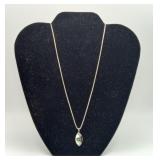 Sterling Silver Box Chain Turquoise Shell Pendant