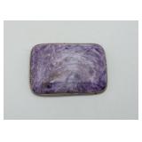 Russian Charoite Gemstone Brooch Pendant Silver