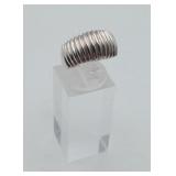 Sterling Silver Ribbed Dome Ring 3.9 grams