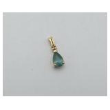 14k Gold Topaz Pear Shape Pendant