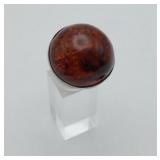 LARGE Amber Silver Ring NOT STERLING