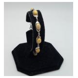 Sterling Silver Amber Bead Bracelet