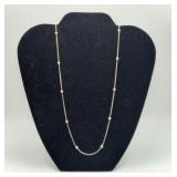 Sterling Silver Beaded Rope Chain Necklace 8.1gms