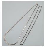 2 Sterling Silver Necklaces Rope & Herringbone 15g