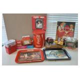 LARGE Coke Cola LOT Tins Tray Glasses
